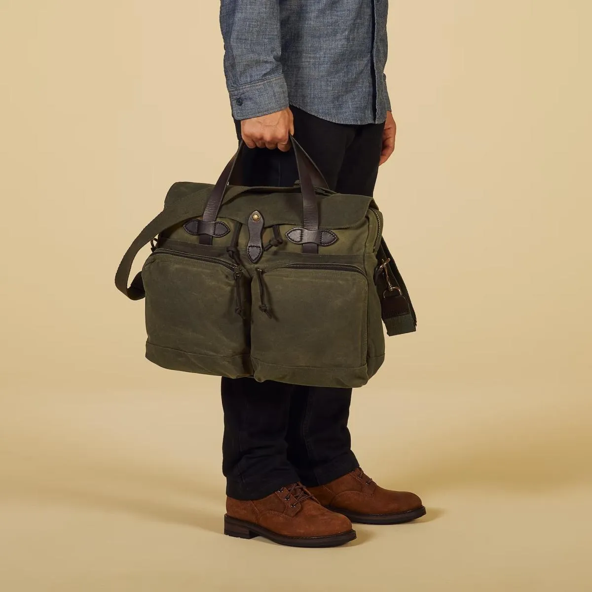 24 Hour Tin Cloth Briefcase Otter Green