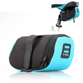 3 Color Nylon Bicycle Bag Bike Waterproof Storage Saddle Bag Cycling Tail Rear Pouch Bag(Blue)