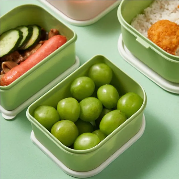 3 Compartment Double-Layer Lunch Box | Green