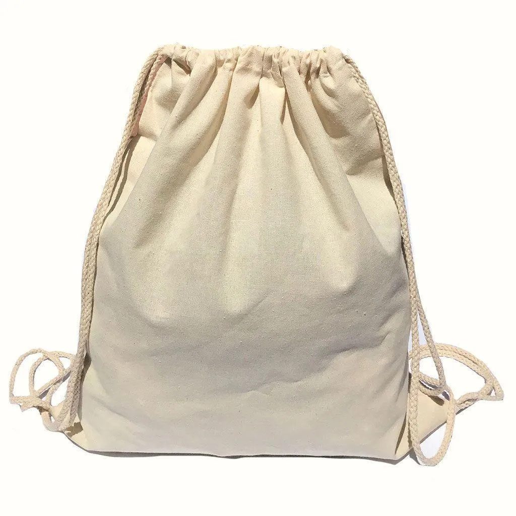 50 Lot Cotton Natural White Drawstring Backpack Tote Sack Bag Wholesale Lot