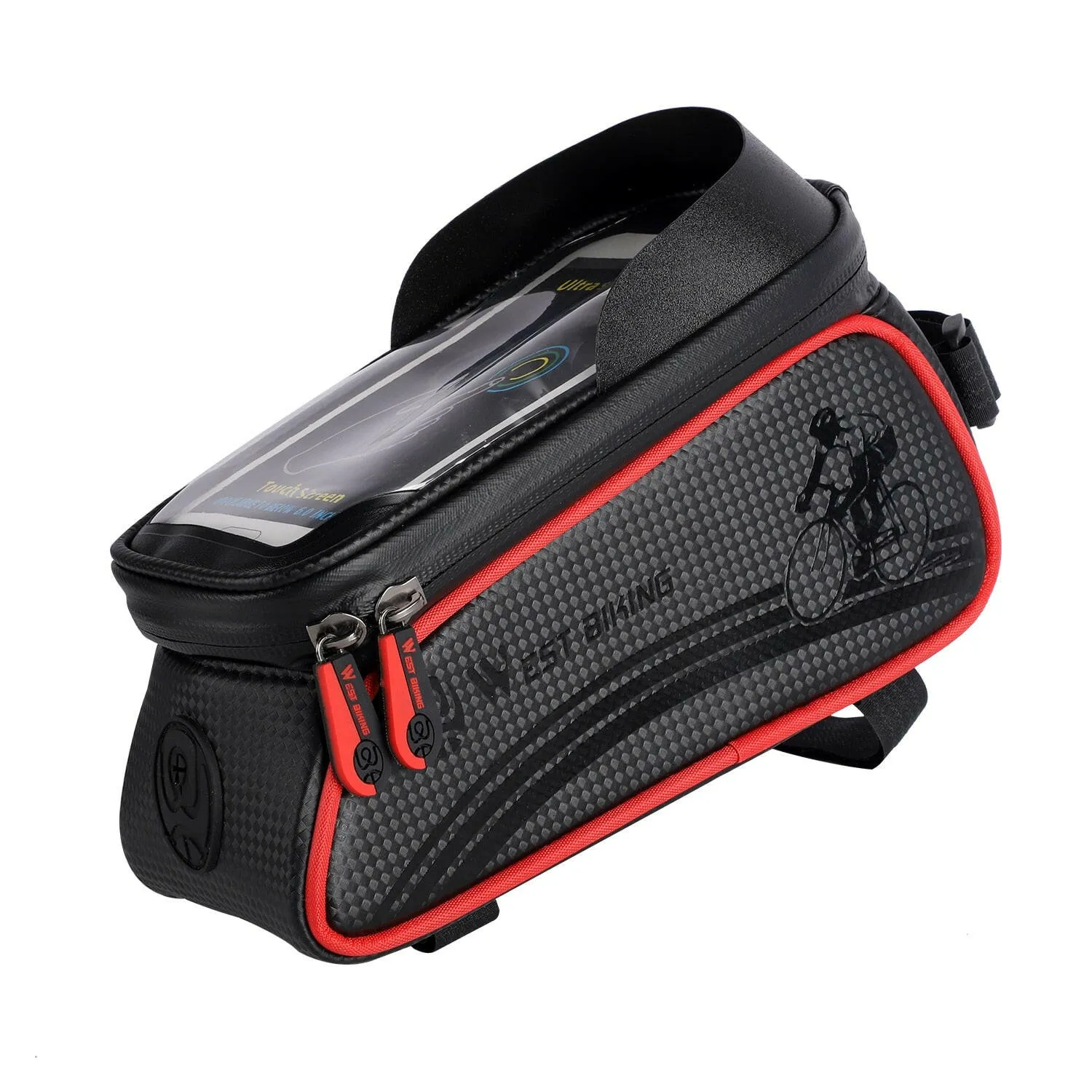 6.5 Inches Bicycle Bag Waterproof Cycling Top Front Tube Frame Bag Touch Screen Phone Case Storage MTB Road Bike Bag