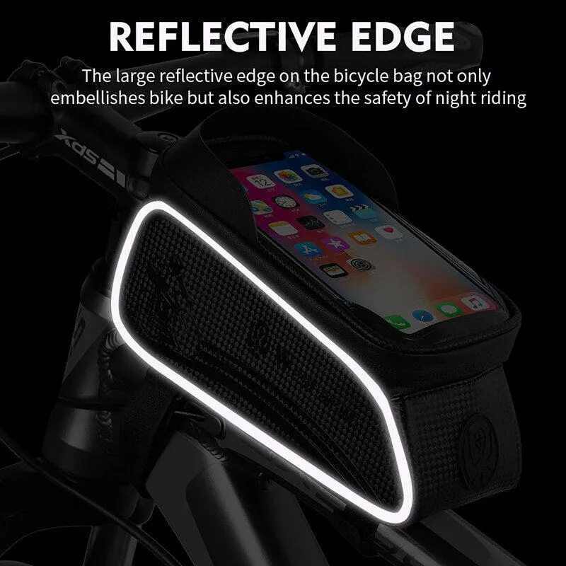 6.5 Inches Bicycle Bag Waterproof Cycling Top Front Tube Frame Bag Touch Screen Phone Case Storage MTB Road Bike Bag