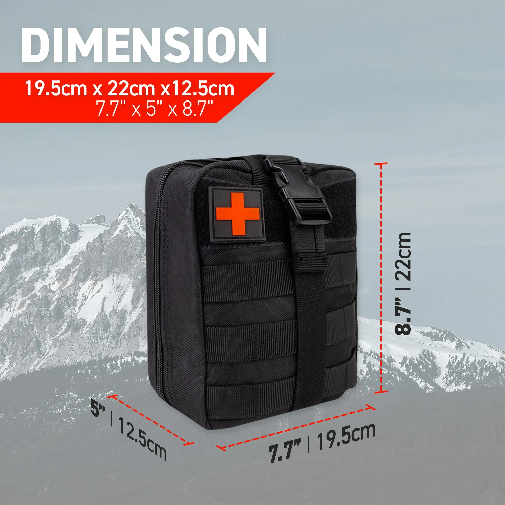 72HRS Molle Trauma Kit - IFAK (Black)