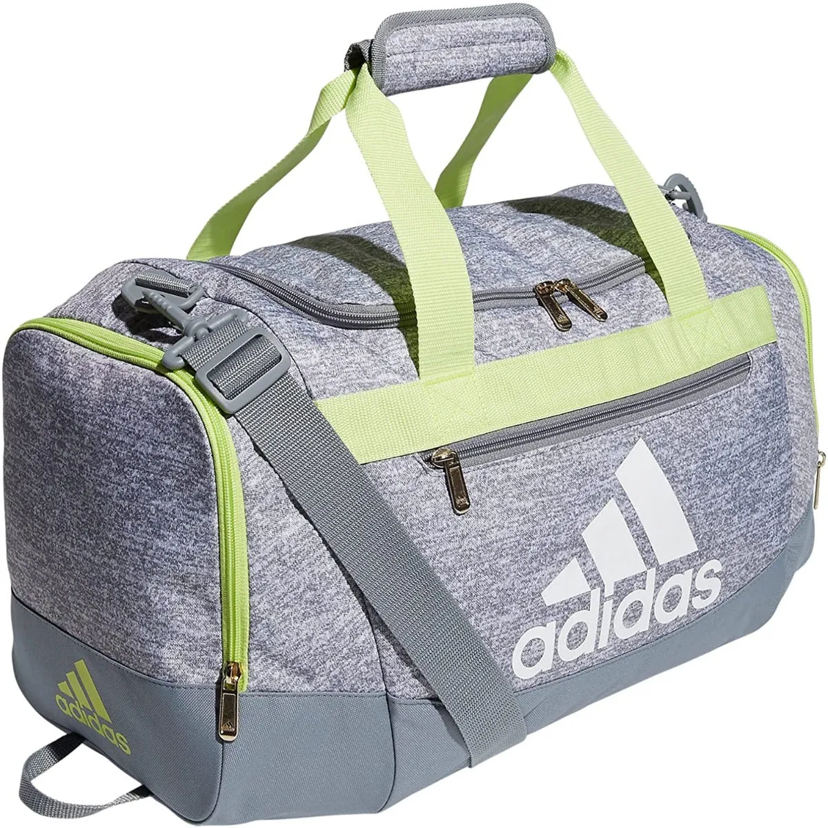 adidas Defender IV Small Duffel Bag - Grey-Lime Green