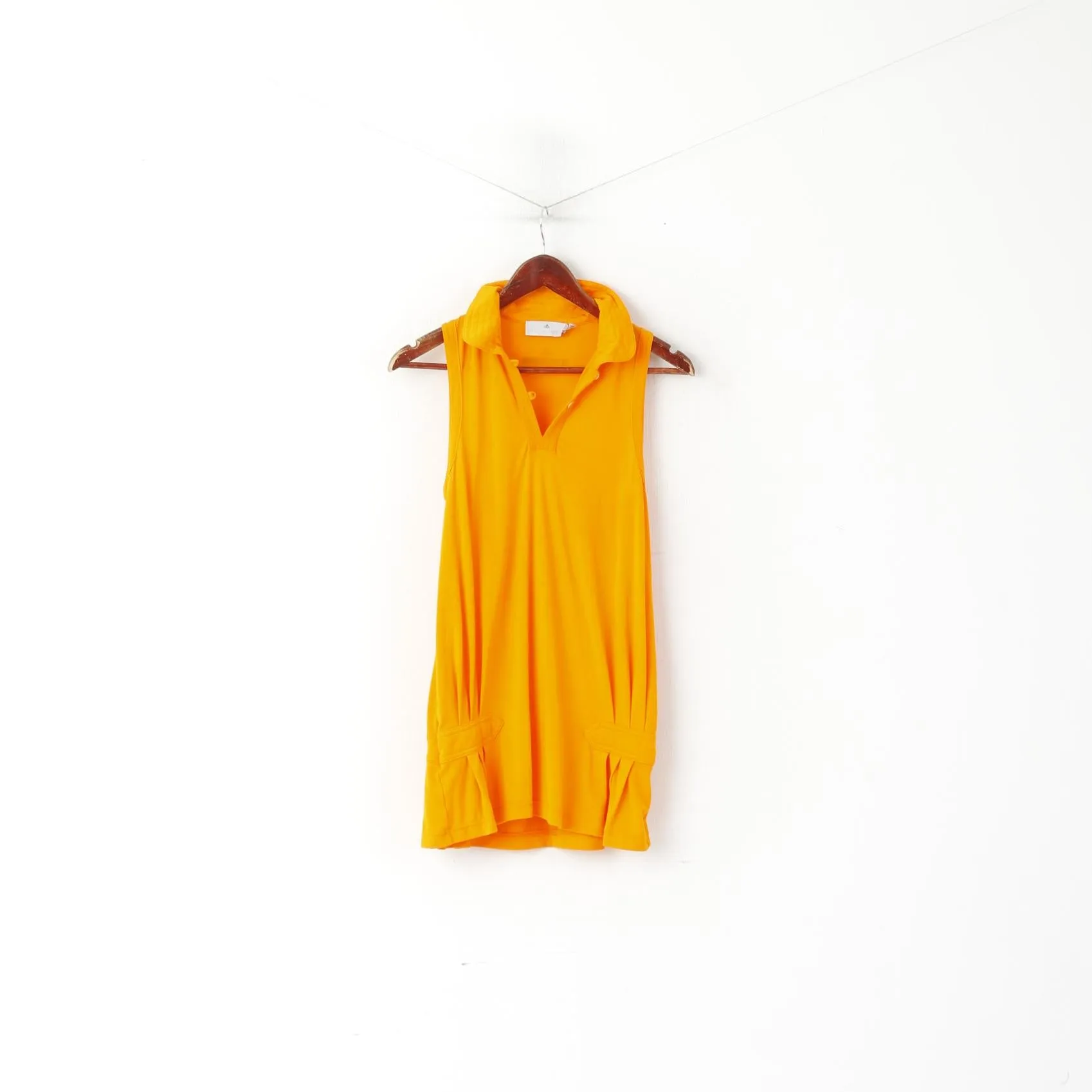 Adidas Stella McCartney Women 38 S Shirt Orange Cotton Sport Gym Vest Top