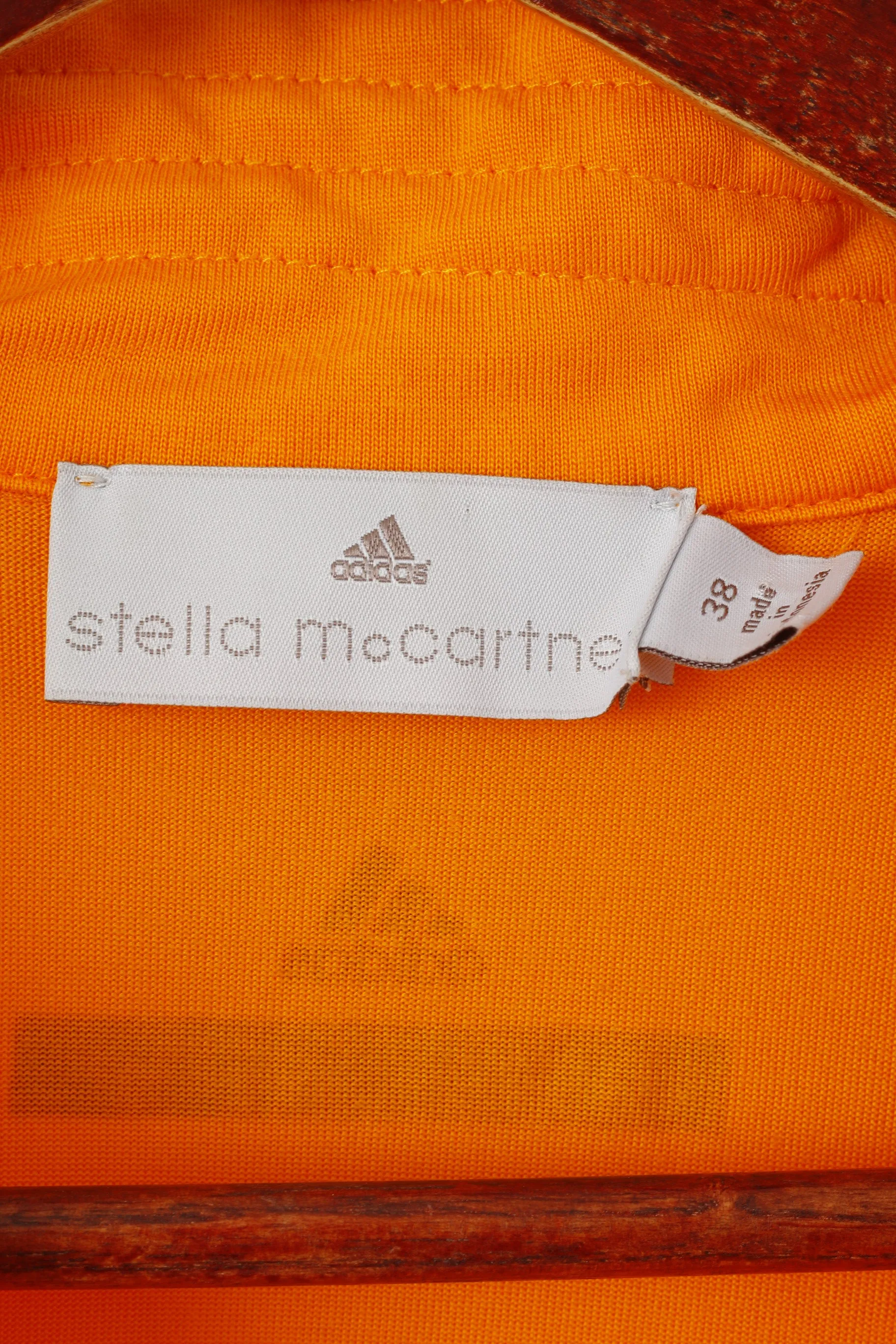 Adidas Stella McCartney Women 38 S Shirt Orange Cotton Sport Gym Vest Top