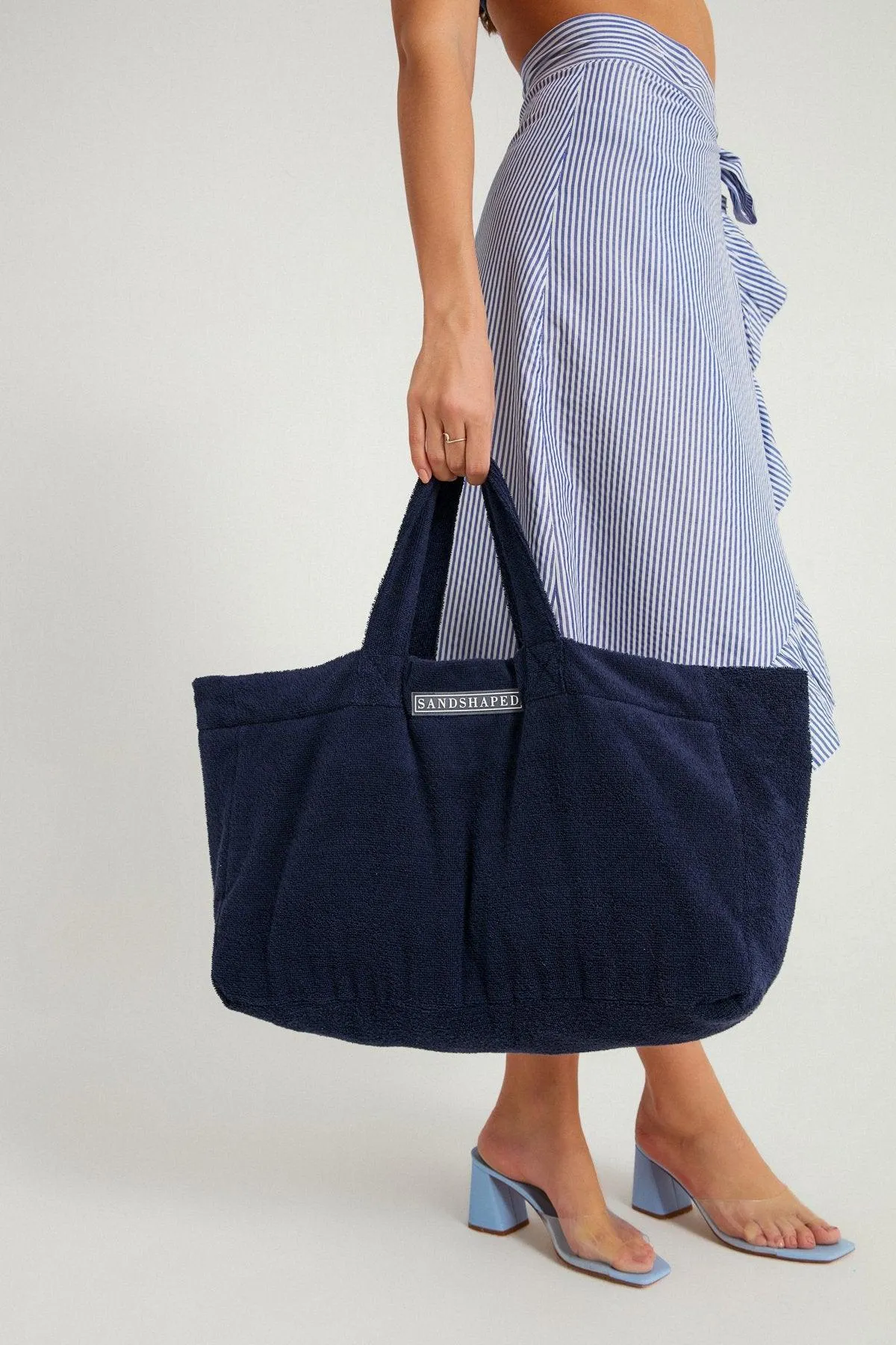 Amaris Terry Beach Bag Navy Blue