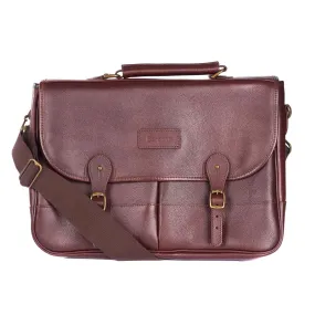 Barbour Leather Briefcase Dark Brown