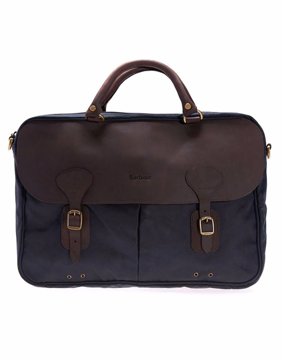 BARBOUR WAX LEATHER BRIEFCASE