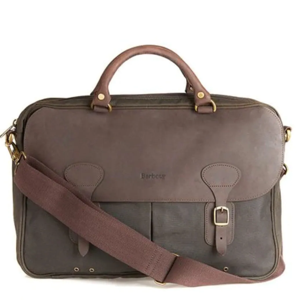 BARBOUR WAX LEATHER BRIEFCASE