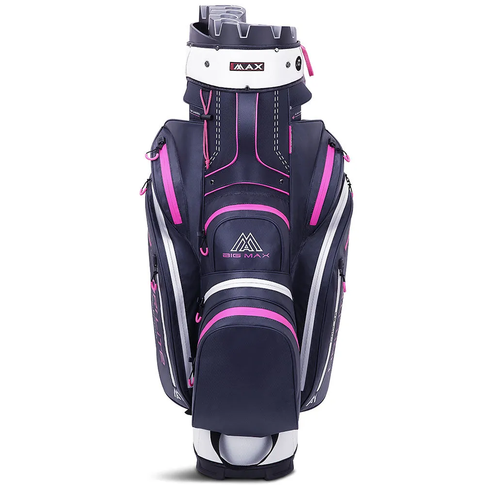 Big Max Dri Lite Silencio 2 Organiser Cart Bag - Steel/Blue/Silver/Fuchsia