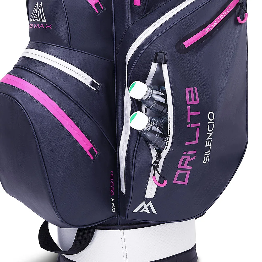 Big Max Dri Lite Silencio 2 Organiser Cart Bag - Steel/Blue/Silver/Fuchsia