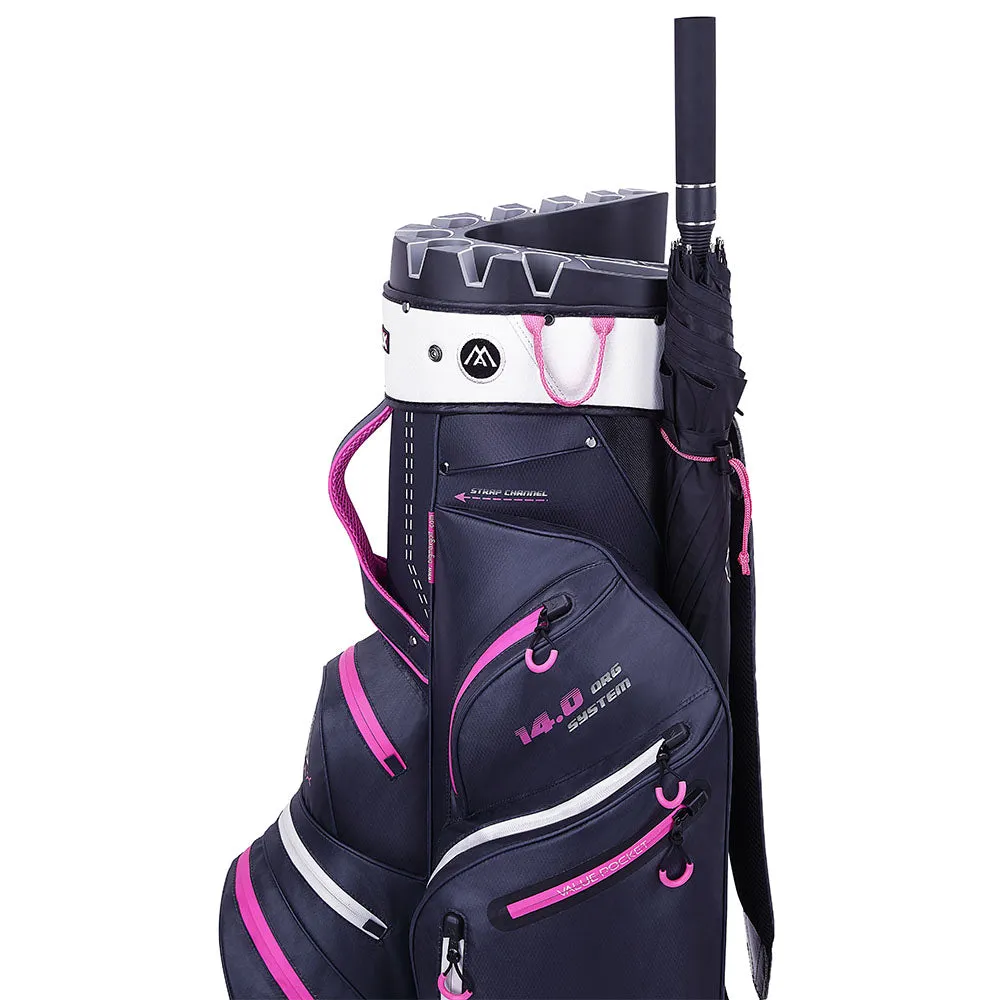 Big Max Dri Lite Silencio 2 Organiser Cart Bag - Steel/Blue/Silver/Fuchsia