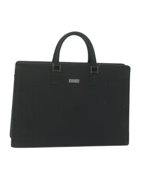 Black Leather Briefcase with Multiple Compartments