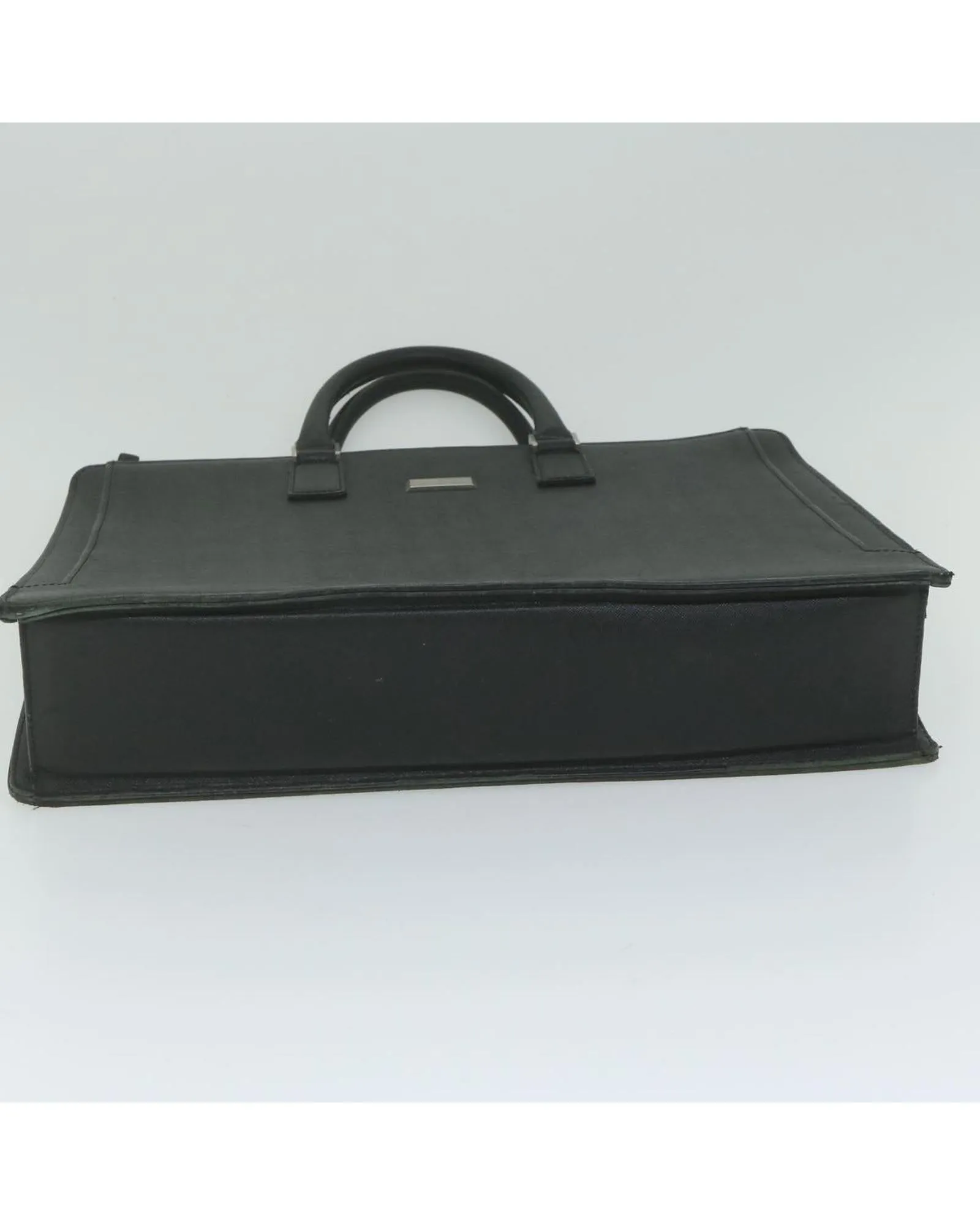 Black Leather Briefcase with Multiple Compartments