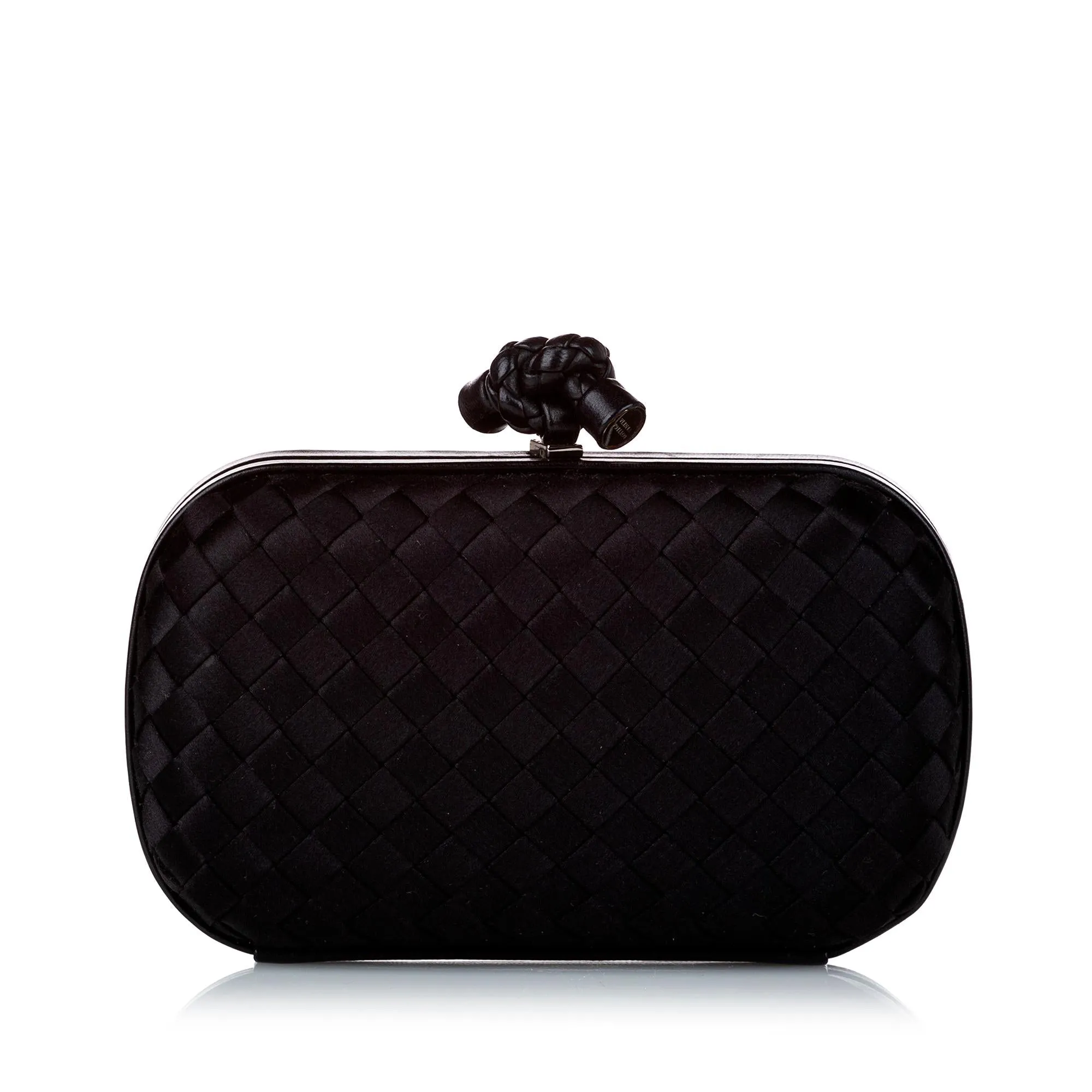 Bottega Veneta Intrecciato Knot Silk Clutch Bag (SHG-29344)