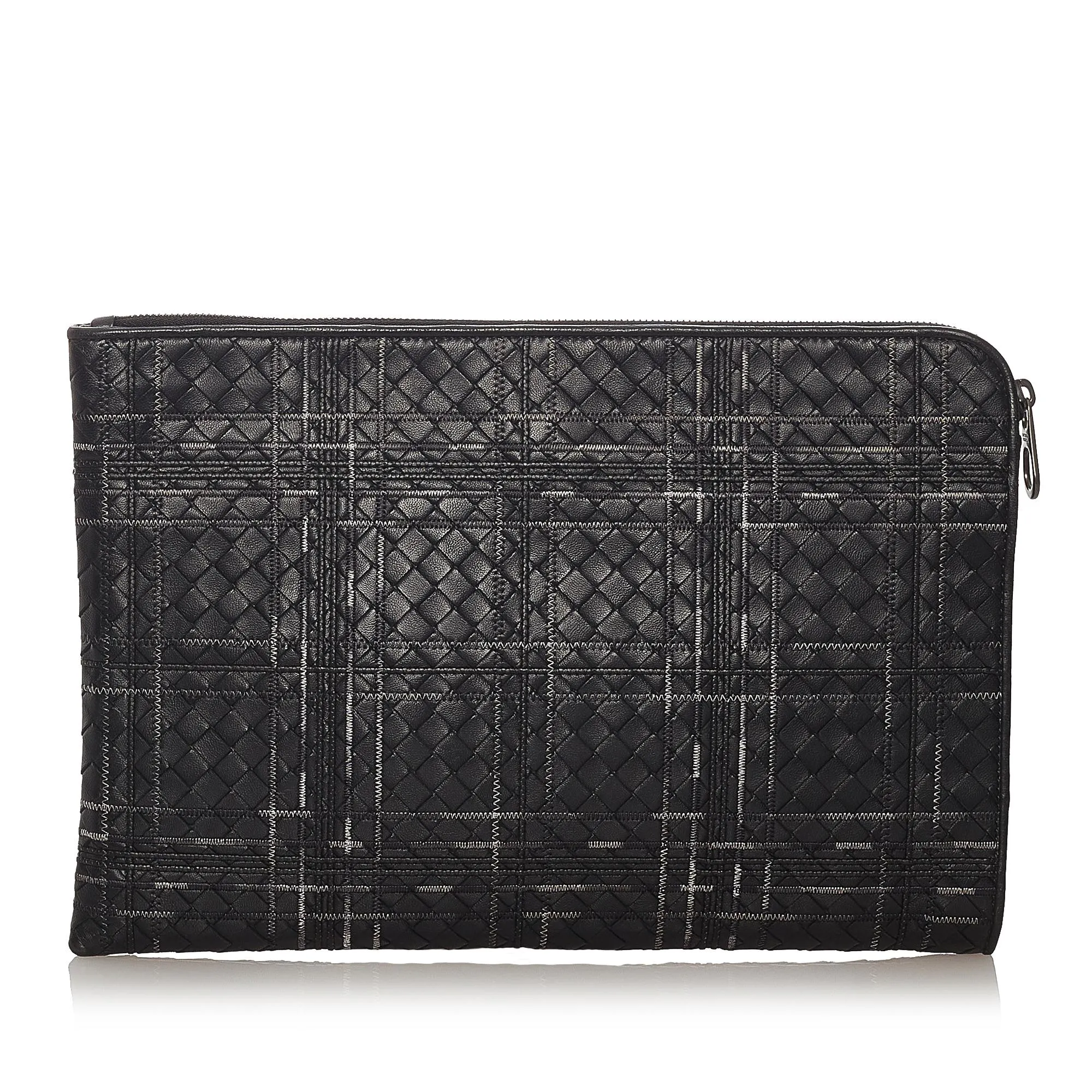 Bottega Veneta Intrecciato Leather Clutch Bag (SHG-27403)