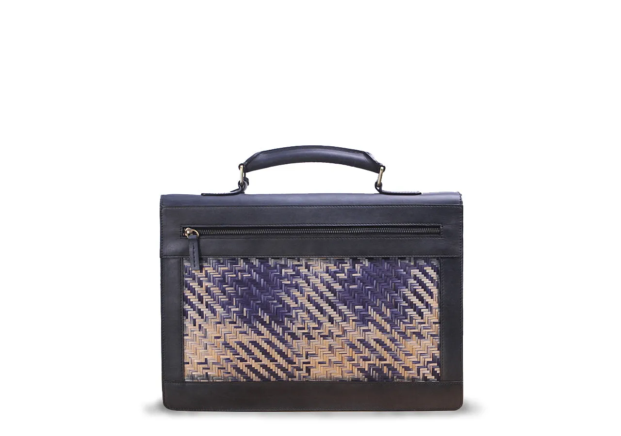 Briefcase (Black blue strips)