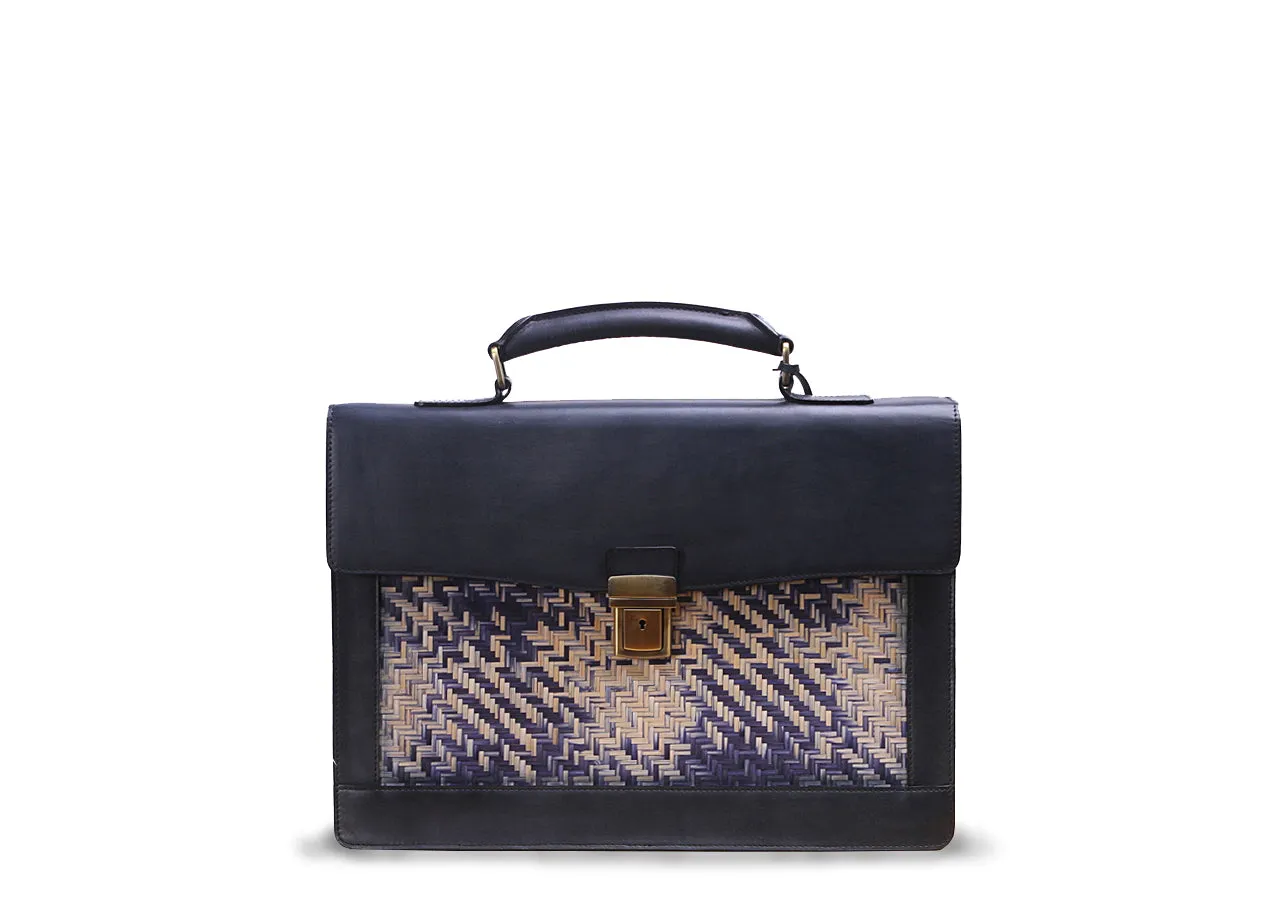 Briefcase (Black blue strips)