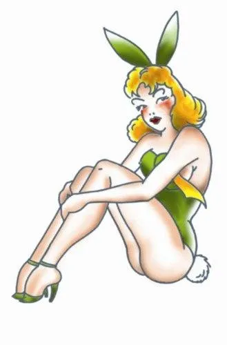 Bunny Girl Pin Up Temporary Tattoo