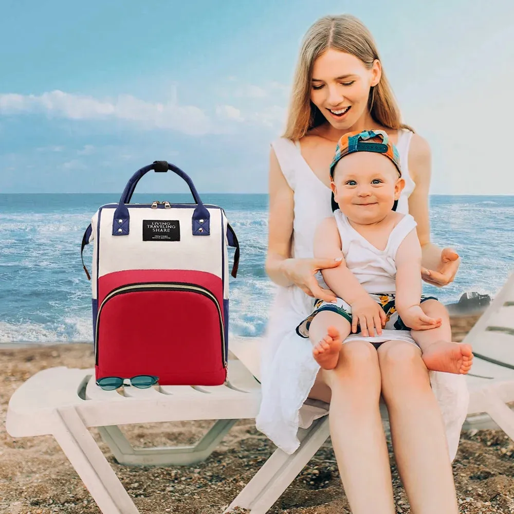 Caveen Multifunctional Mommy Nappy Bags with Insulated Pockets, Red