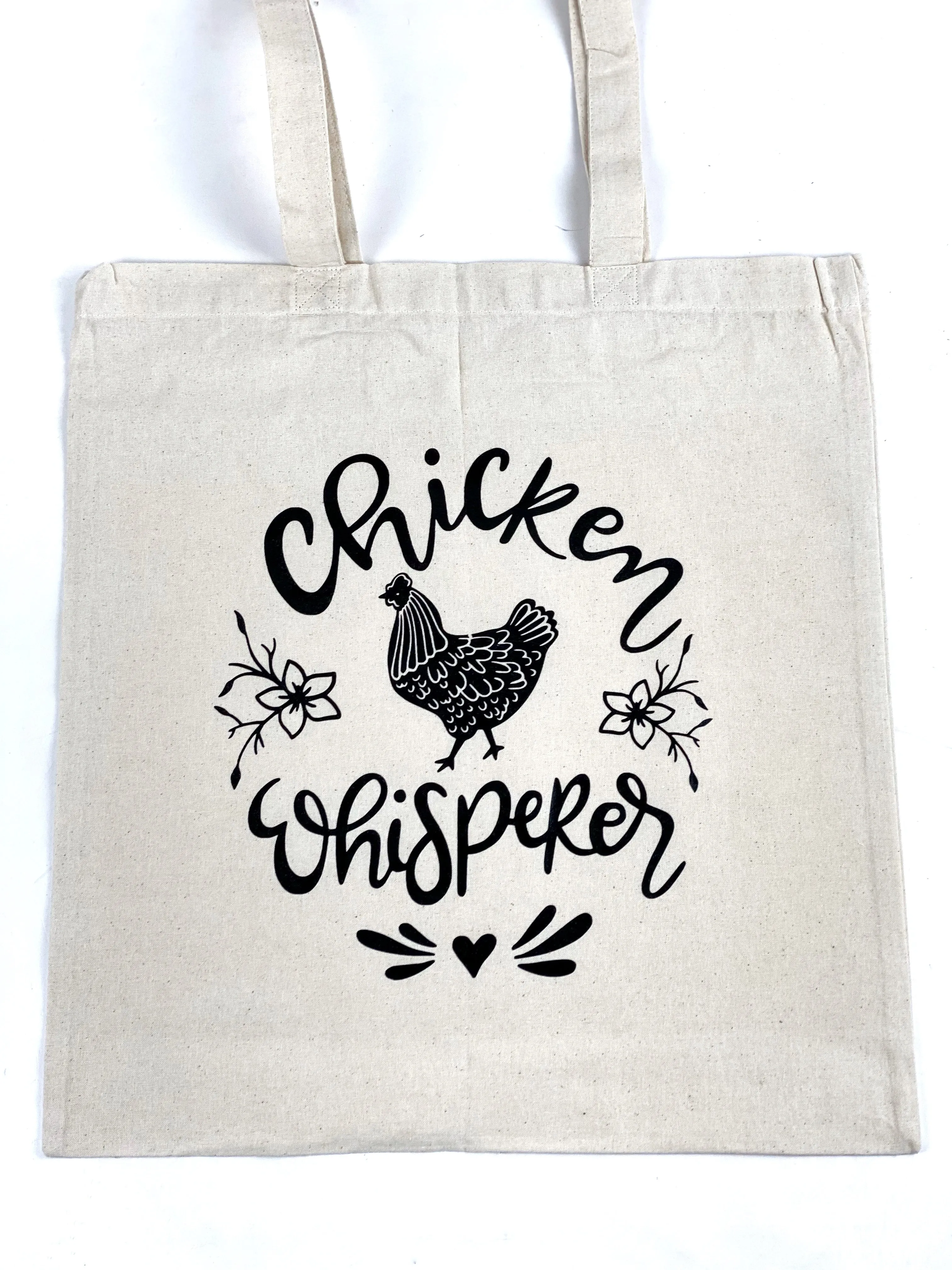 Chicken Whisperer Cotton Tote Bag, Lightweight Thin Natural Cotton Tote Bag, Chicken Reusable Tote Bag, Chicken Whisperer Tote, Farmers Market Bag