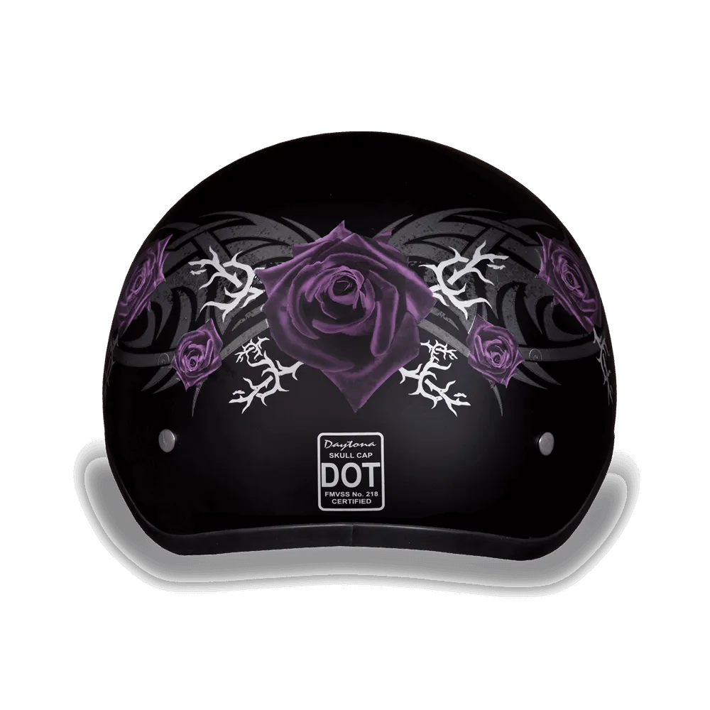 D6-PR D.O.T. Daytona Skull Cap with Purple Rose