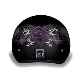 D6-PR D.O.T. Daytona Skull Cap with Purple Rose