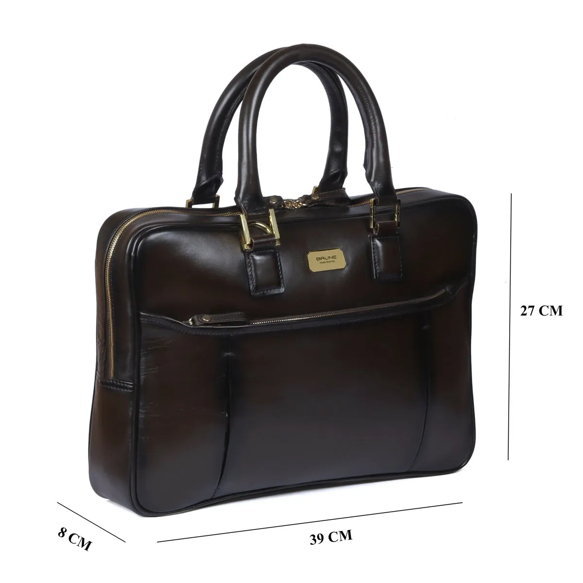 Dark Brown Professional Office Leather Briefcase