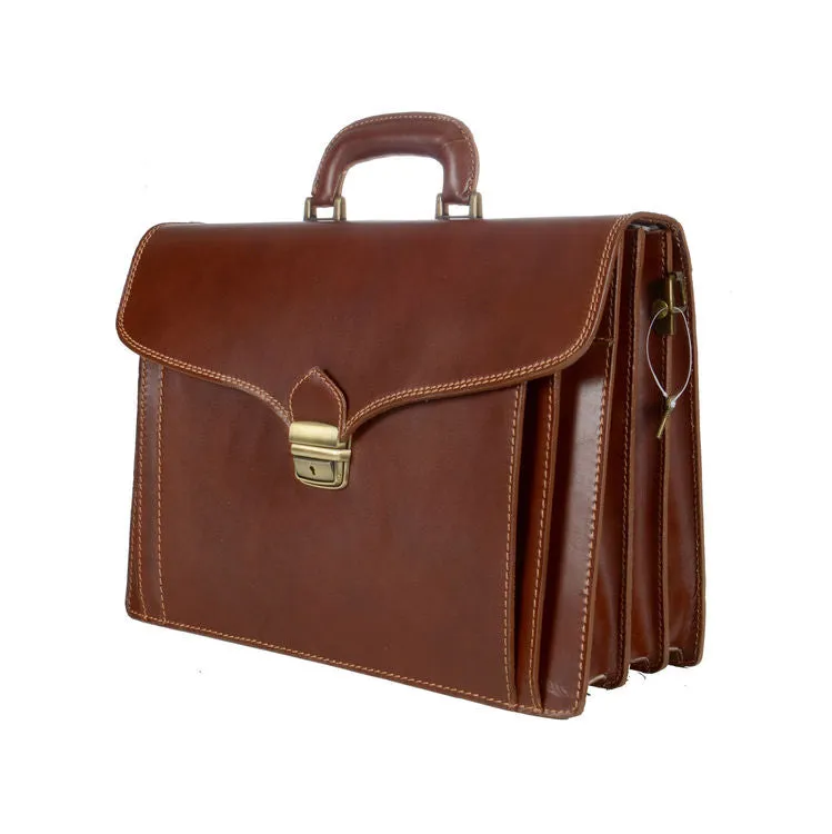 Delamore Brown Leather Briefcase