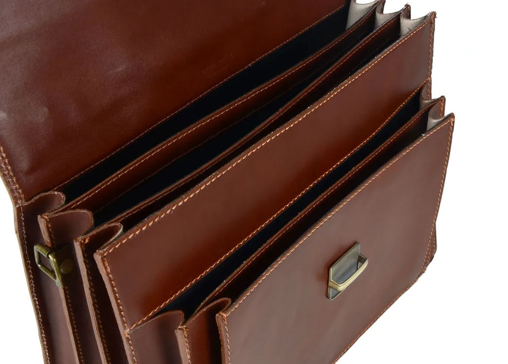 Delamore Brown Leather Briefcase