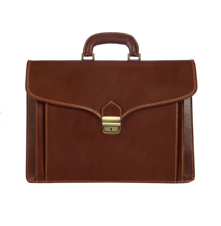 Delamore Brown Leather Briefcase