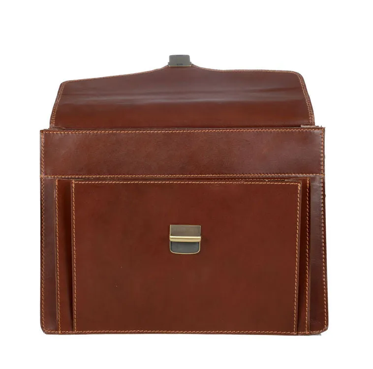 Delamore Brown Leather Briefcase