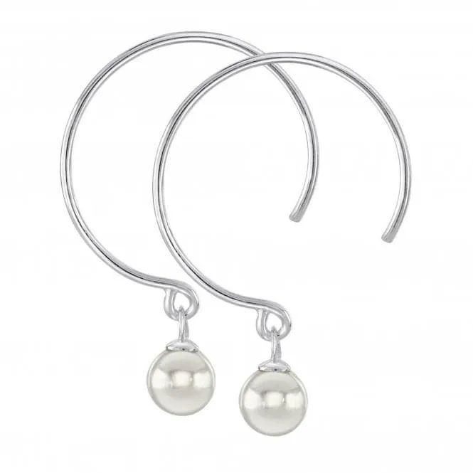 Dew Sterling Silver Shell Pearl Hoop Earrings 58356SHP027