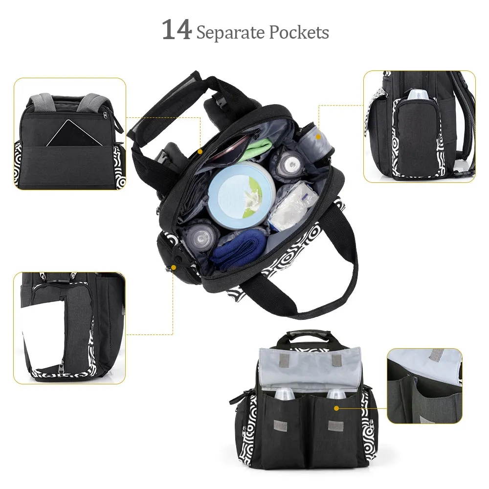 Diaper Bag Multi-function Backpack Separate Pockets