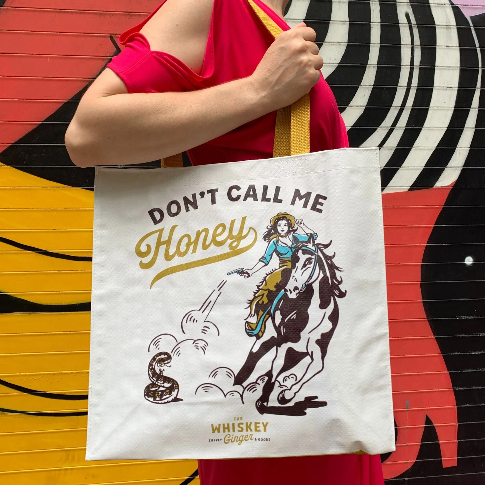 Don't Call Me Honey Market Tote | Daily Shopping Storage Bag | 15.50" x 15.25" x 6"