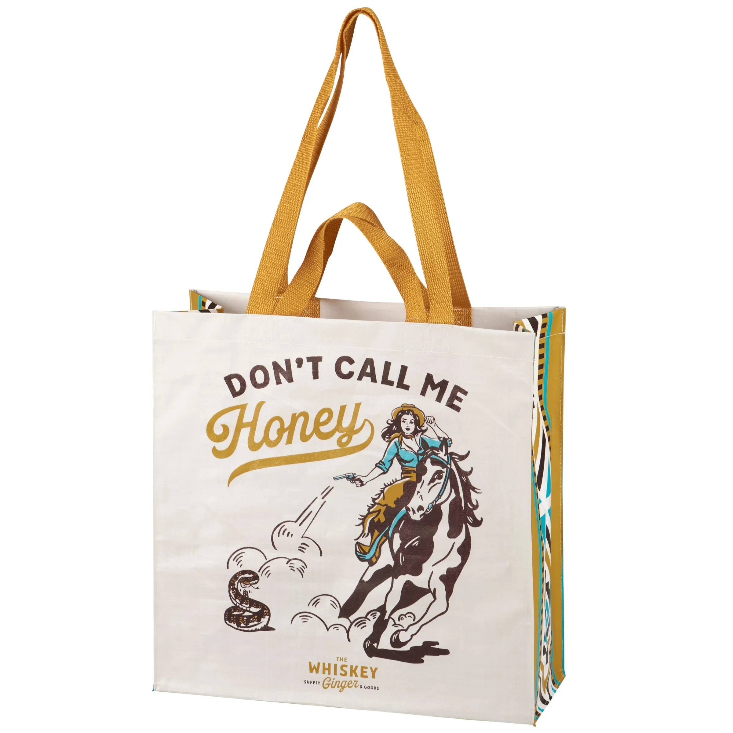 Don't Call Me Honey Market Tote | Daily Shopping Storage Bag | 15.50" x 15.25" x 6"