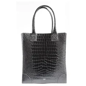 Duke Shopper Tote in Croc-Embossed Leather