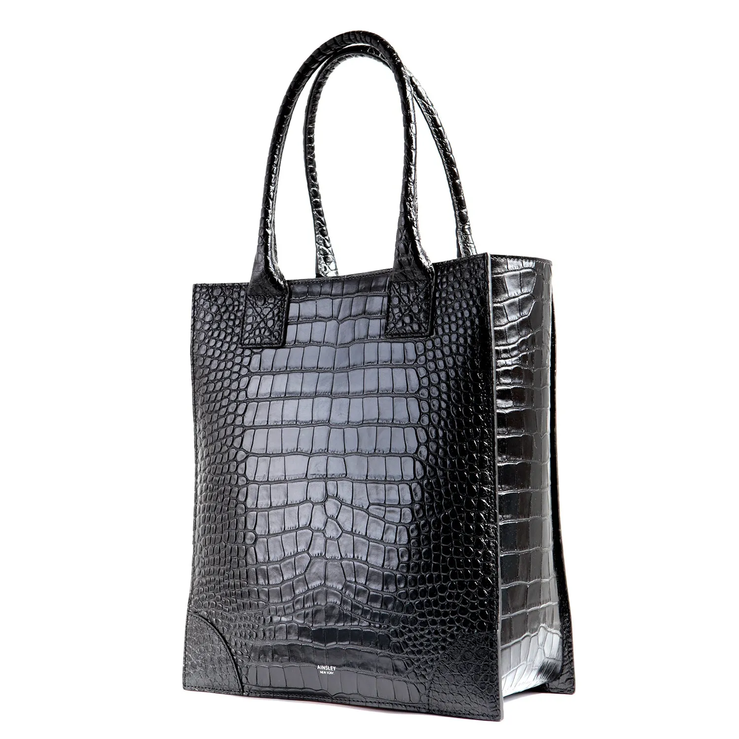 Duke Shopper Tote in Croc-Embossed Leather