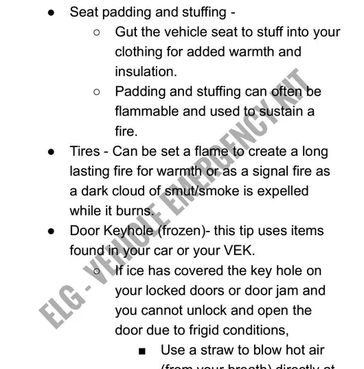 Emergency Loadout Guide - Bugout Vehicle Emergency Kit