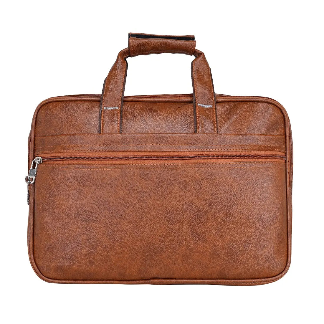 Expandable Leatherette Tan Unisex Office Laptop Messenger Bag