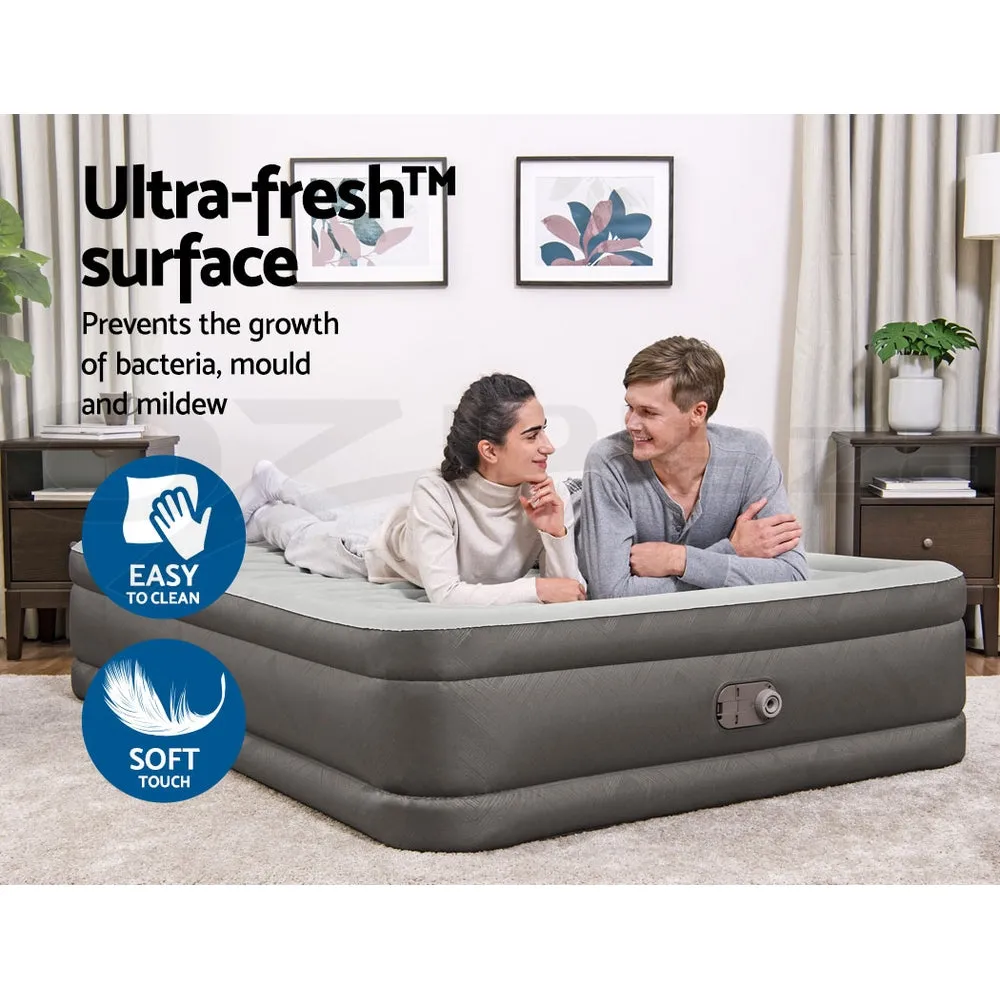 Factory Buys 46cm Air Mattress Inflatable Bed Airbed - Grey Queen