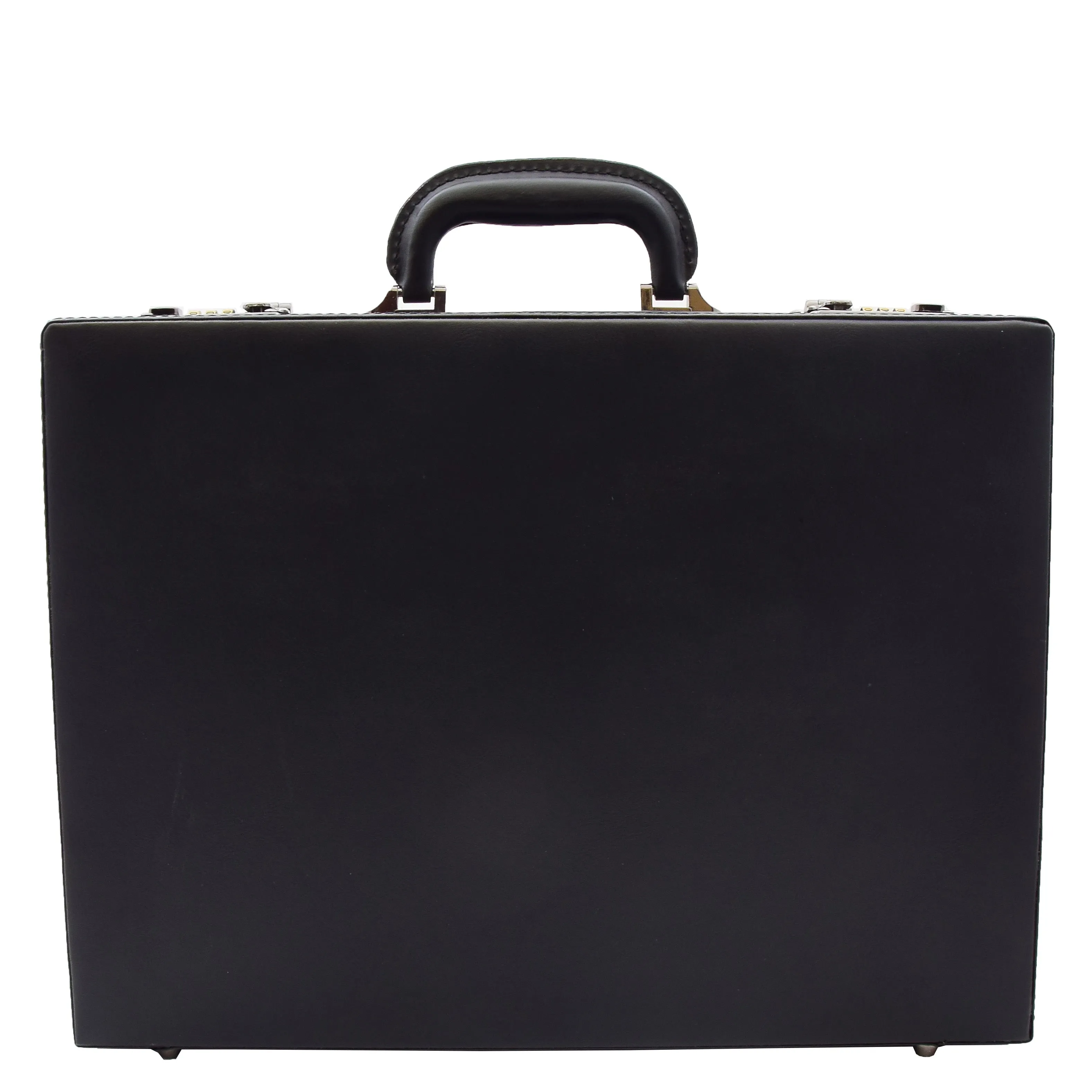 Faux Leather Briefcase Classic Attache Business Case Calver Black