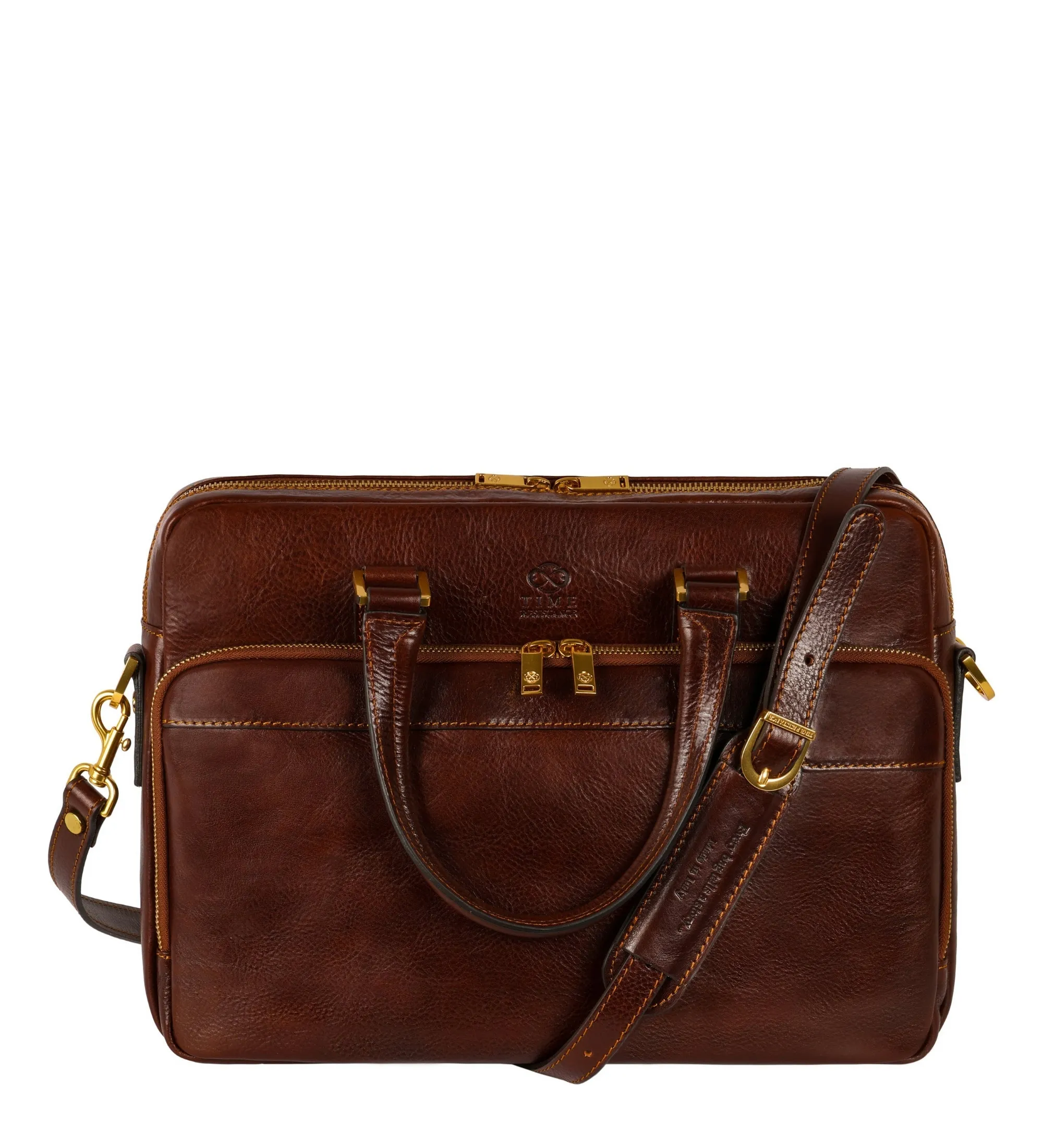 Full Grain Italian Leather Briefcase Laptop Bag - Orlando