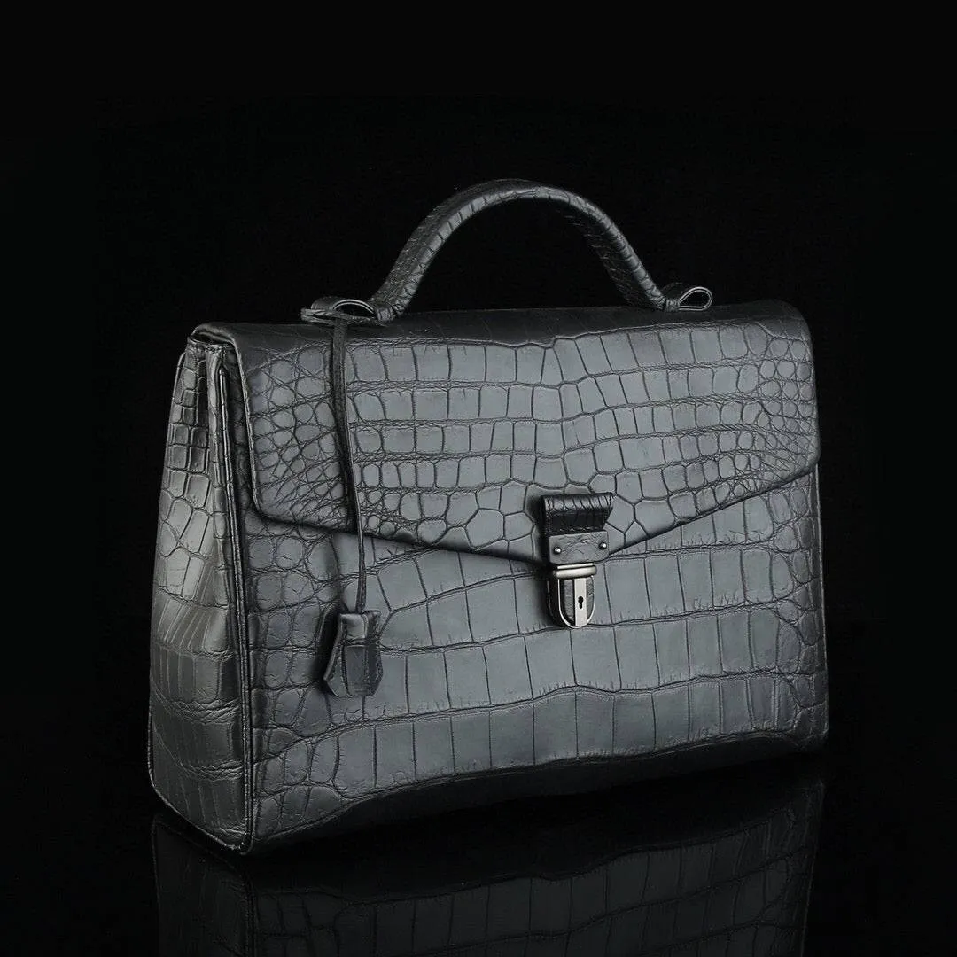 Genuine Crocodile Leather Briefcase Business Bags Large