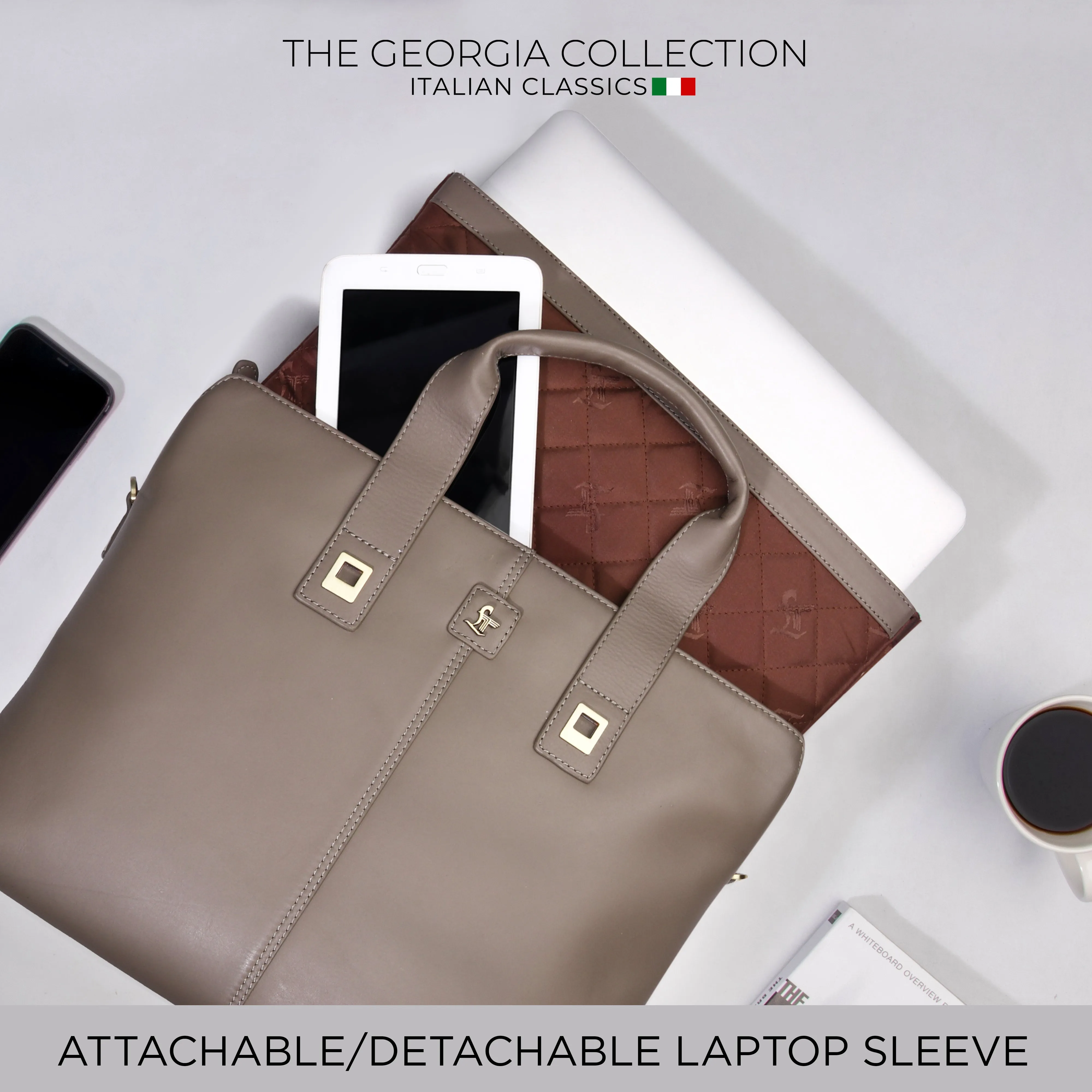 Georgia Collection - Ladies Laptop Bag | Genuine Leather Laptop Handbag For Ladies | Hold 15.5 inch laptops