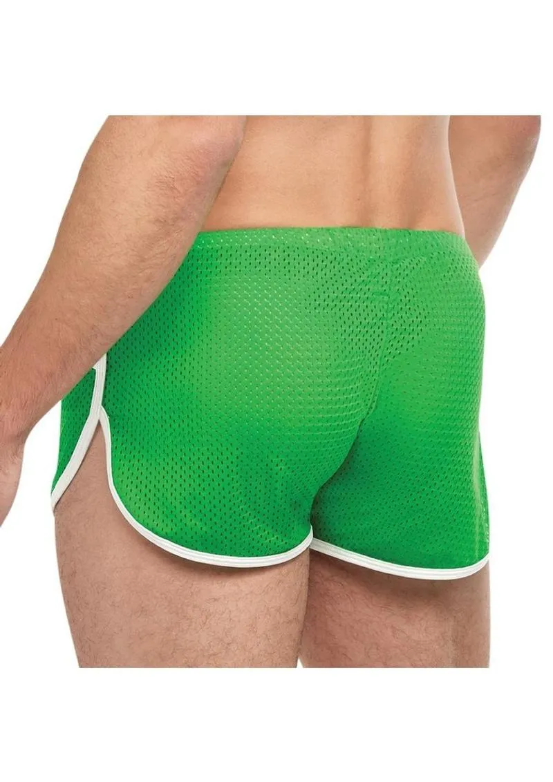 Goal Line Side Split Mesh Booty Shorts