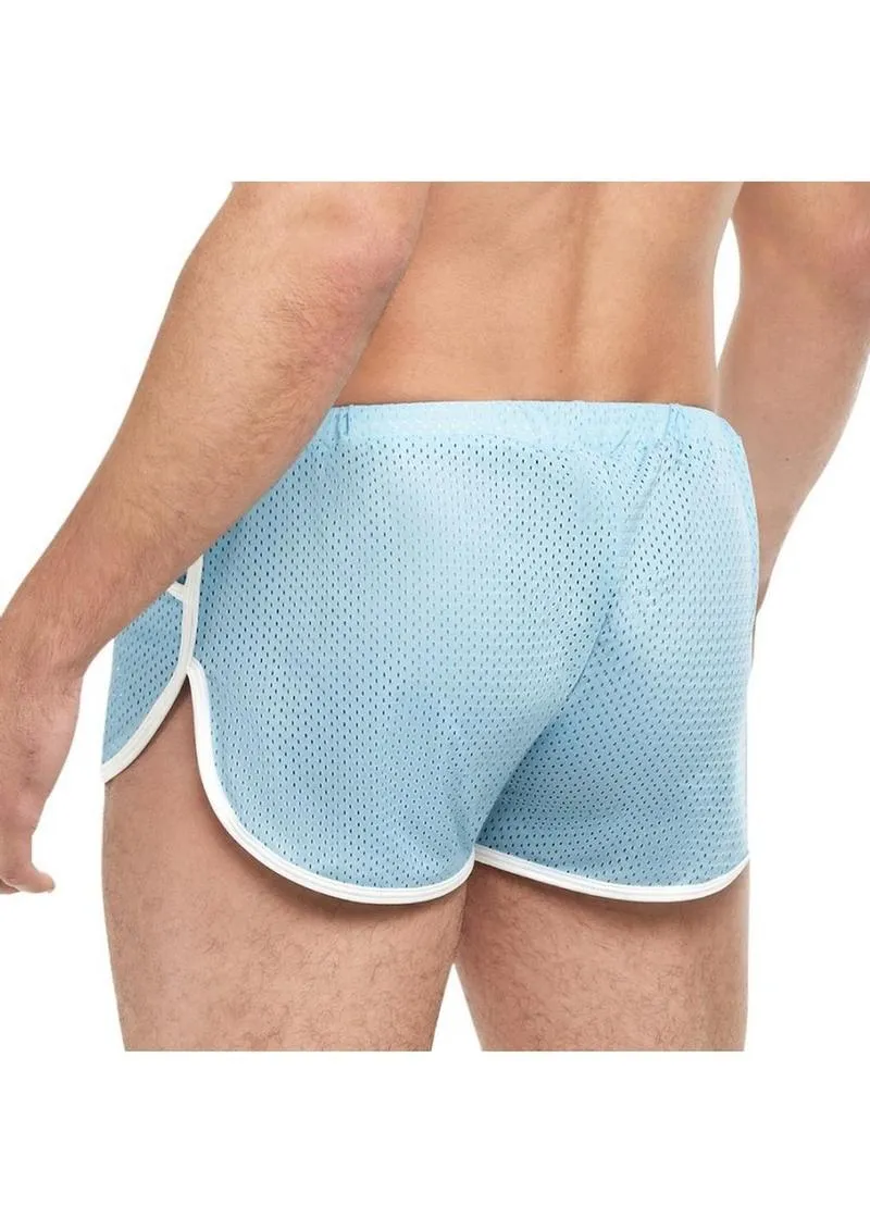 Goal Line Side Split Mesh Booty Shorts