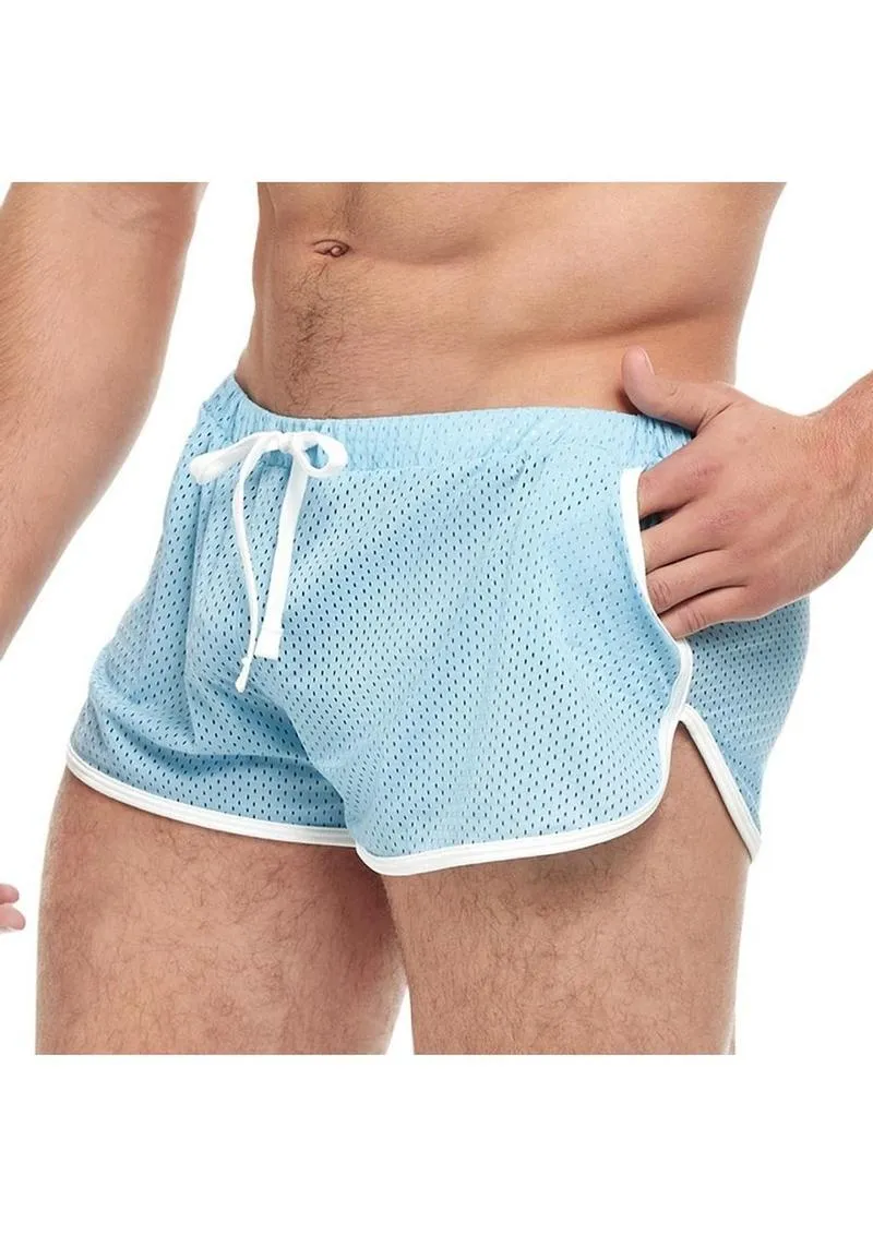 Goal Line Side Split Mesh Booty Shorts