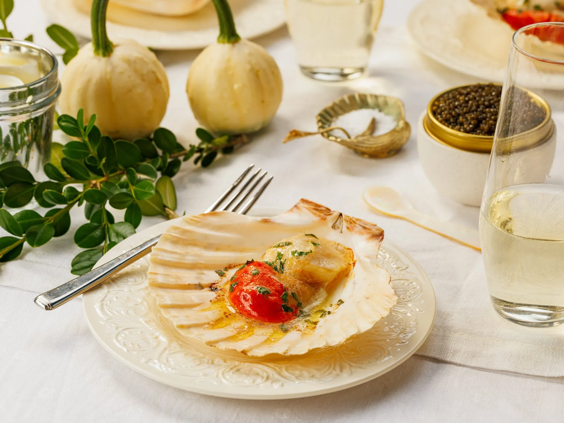 Half-Shell Scallop with Roe